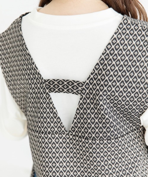 Mysa&Liina（ミーサリーナ）の「ジャガードビスチェＴシャツセット（Tシャツ/カットソー・レディース・ブラック/アイボリー/ラベンダー・M）」の16枚目の写真