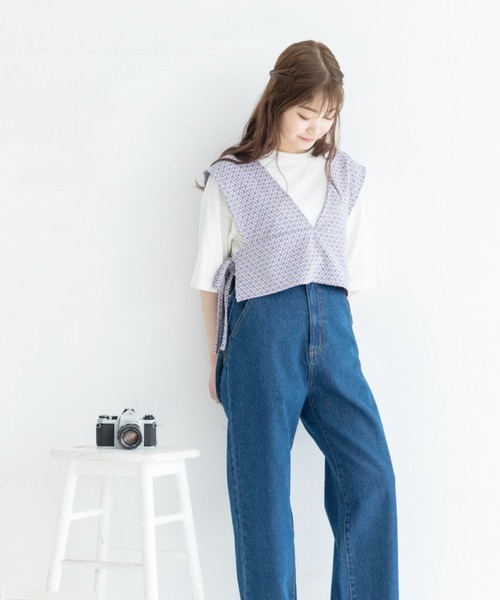 Mysa&Liina（ミーサリーナ）の「ジャガードビスチェＴシャツセット（Tシャツ/カットソー・レディース・ブラック/アイボリー/ラベンダー・M）」の20枚目の写真