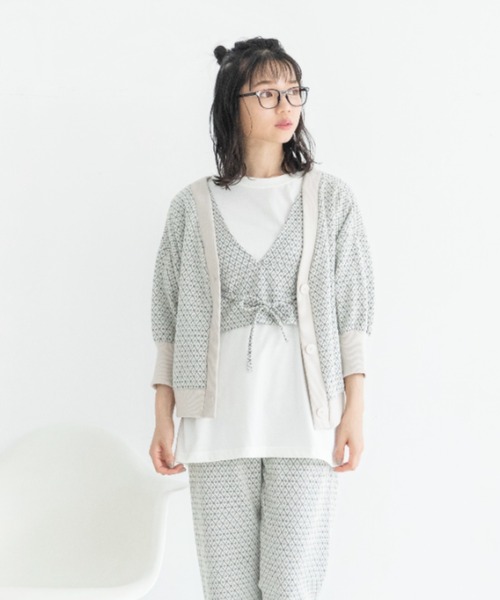 Mysa&Liina（ミーサリーナ）の「ジャガードビスチェＴシャツセット（Tシャツ/カットソー・レディース・ブラック/アイボリー/ラベンダー・M）」の13枚目の写真