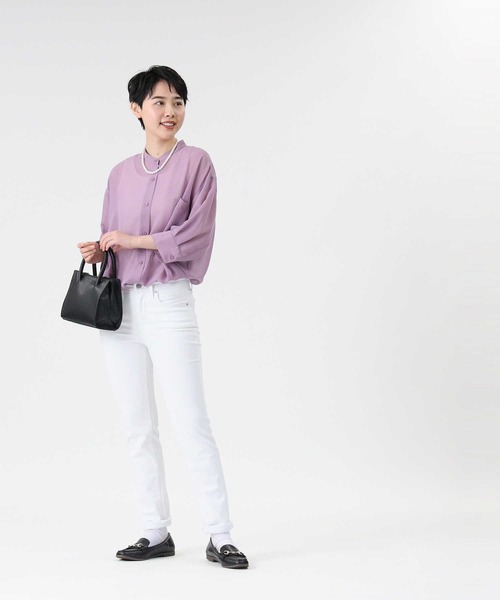 HONEYSUCKLE ROSE（ハニーサックルローズ）の「【HONEYSUCKLE ROSE】シアーブラウス（シャツ/ブラウス・レディース・ベージュ/オフホワイト/パープル・M/L）」の19枚目の写真