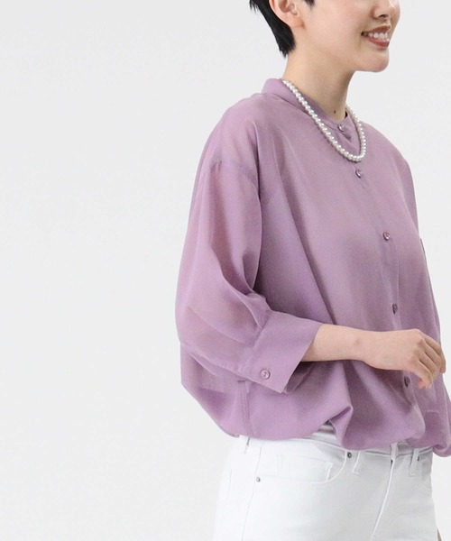 HONEYSUCKLE ROSE（ハニーサックルローズ）の「【HONEYSUCKLE ROSE】シアーブラウス（シャツ/ブラウス・レディース・ベージュ/オフホワイト/パープル・M/L）」の20枚目の写真