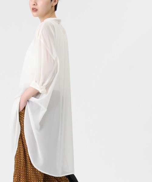 HONEYSUCKLE ROSE（ハニーサックルローズ）の「【HONEYSUCKLE ROSE】シアーブラウス（シャツ/ブラウス・レディース・ベージュ/オフホワイト/パープル・M/L）」の8枚目の写真