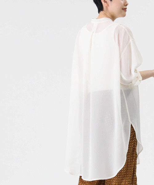 HONEYSUCKLE ROSE（ハニーサックルローズ）の「【HONEYSUCKLE ROSE】シアーブラウス（シャツ/ブラウス・レディース・ベージュ/オフホワイト/パープル・M/L）」の9枚目の写真