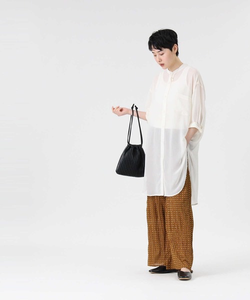 HONEYSUCKLE ROSE（ハニーサックルローズ）の「【HONEYSUCKLE ROSE】シアーブラウス（シャツ/ブラウス・レディース・ベージュ/オフホワイト/パープル・M/L）」の11枚目の写真