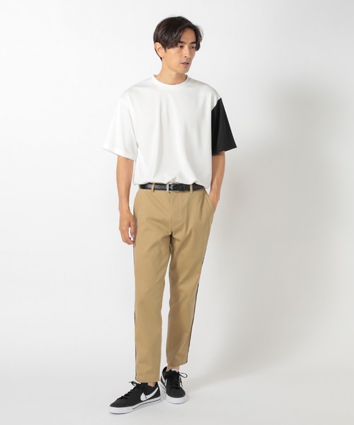 UNION STATION（ユニオンステーション）の「ポンチ切り替えアシンメトリーTシャツ（Tシャツ/カットソー・メンズ・ホワイト系その他/ブラック系その他・L/LL/M）」の12枚目の写真