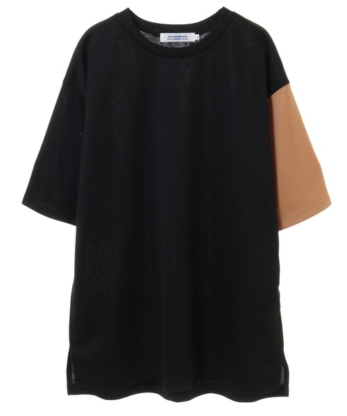 UNION STATION（ユニオンステーション）の「ポンチ切り替えアシンメトリーTシャツ（Tシャツ/カットソー・メンズ・ホワイト系その他/ブラック系その他・L/LL/M）」の6枚目の写真
