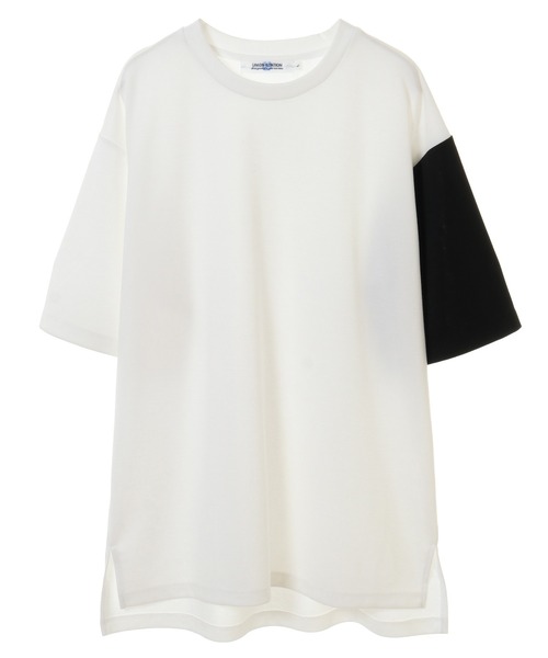 UNION STATION（ユニオンステーション）の「ポンチ切り替えアシンメトリーTシャツ（Tシャツ/カットソー・メンズ・ホワイト系その他/ブラック系その他・L/LL/M）」の7枚目の写真