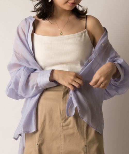 RANDA（ランダ）の「バックオープンカップ付きキャミソール（キャミソール・レディース・ライトグレー/ブラック/ベージュ/アイボリー・FREE）」の2枚目の写真