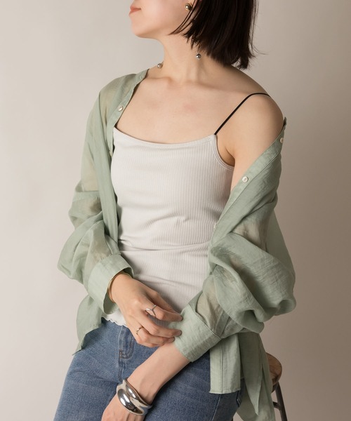 RANDA（ランダ）の「バックオープンカップ付きキャミソール（キャミソール・レディース・ライトグレー/ブラック/ベージュ/アイボリー・FREE）」の4枚目の写真