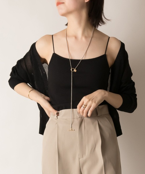 RANDA（ランダ）の「バックオープンカップ付きキャミソール（キャミソール・レディース・ライトグレー/ブラック/ベージュ/アイボリー・FREE）」の3枚目の写真