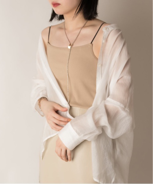 RANDA（ランダ）の「バックオープンカップ付きキャミソール（キャミソール・レディース・ライトグレー/ブラック/ベージュ/アイボリー・FREE）」の14枚目の写真