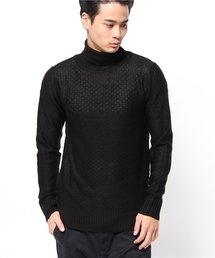 MORGAN HOMME | ダイヤパターンタートル(ニット/セーター)