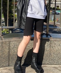 WEGO | WEGO/リブダメージハーフレギンス(スラックス)