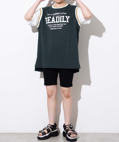 WEGO（ウィゴー）の「WEGO/リブダメージハーフレギンス（スラックス・レディース・ブラック・FREE）」の4枚目の写真