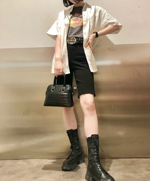 WEGO（ウィゴー）の「WEGO/リブダメージハーフレギンス（スラックス・レディース・ブラック・FREE）」の14枚目の写真