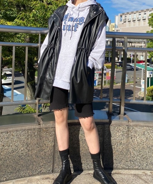 WEGO（ウィゴー）の「WEGO/リブダメージハーフレギンス（スラックス・レディース・ブラック・FREE）」の12枚目の写真