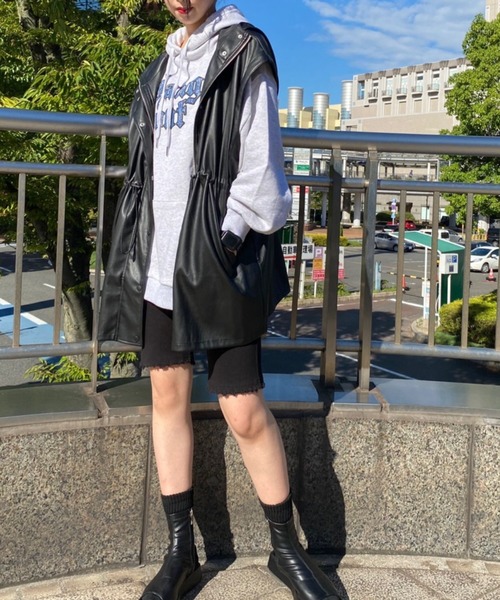 WEGO（ウィゴー）の「WEGO/リブダメージハーフレギンス（スラックス・レディース・ブラック・FREE）」の11枚目の写真