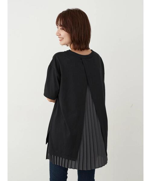 earth music&ecology（アースミュージックアンドエコロジー）の「SET2点バックスリットカットソー+プリーツインナー ＊（Tシャツ/カットソー・レディース・ブラック/オフホワイト/サックスブルー・FREE）」の4枚目の写真