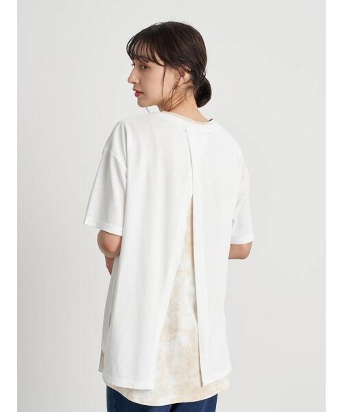 earth music&ecology（アースミュージックアンドエコロジー）の「SET2点バックスリットカットソー+プリーツインナー ＊（Tシャツ/カットソー・レディース・ブラック/オフホワイト/サックスブルー・FREE）」の15枚目の写真