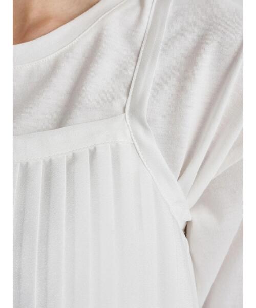 earth music&ecology（アースミュージックアンドエコロジー）の「SET2点バックスリットカットソー+プリーツインナー ＊（Tシャツ/カットソー・レディース・ブラック/オフホワイト/サックスブルー・FREE）」の12枚目の写真