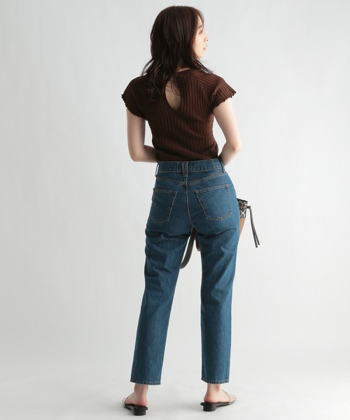 Andemiu（アンデミュウ）の「リブデザインニット956851（ニット/セーター・レディース・ピンクベージュ/ブラウン/イエロー/ブラック・FREE）」の21枚目の写真