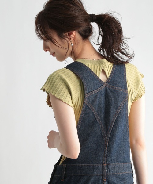 Andemiu（アンデミュウ）の「リブデザインニット956851（ニット/セーター・レディース・ピンクベージュ/ブラウン/イエロー/ブラック・FREE）」の6枚目の写真