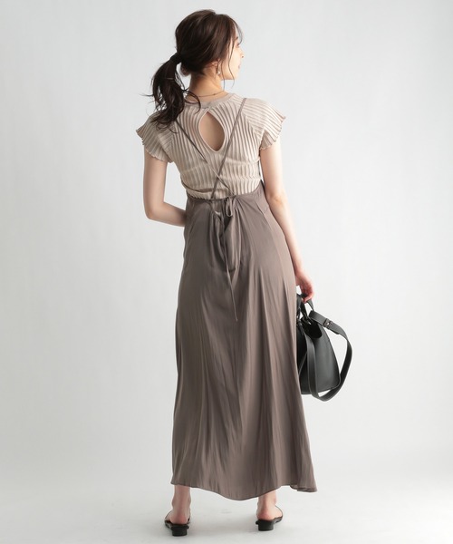 Andemiu（アンデミュウ）の「リブデザインニット956851（ニット/セーター・レディース・ピンクベージュ/ブラウン/イエロー/ブラック・FREE）」の7枚目の写真