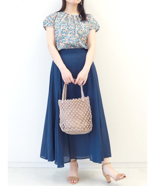 Te chichi（テチチ）の「ボタニカルフルーツ柄タックブラウス（シャツ/ブラウス・レディース・ベージュ/ネイビー・ﾌﾘ-）」の20枚目の写真