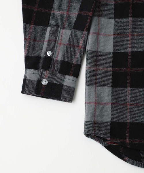 X-girl（エックスガール）の「FACE HEAVYWEIGHT FLANNEL SHIRT（シャツ/ブラウス・レディース・ブラック/ブラウン/オレンジ/グリーン・S/M）」の19枚目の写真