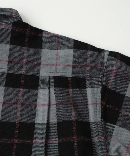 X-girl（エックスガール）の「FACE HEAVYWEIGHT FLANNEL SHIRT（シャツ/ブラウス・レディース・ブラック/ブラウン/オレンジ/グリーン・S/M）」の11枚目の写真