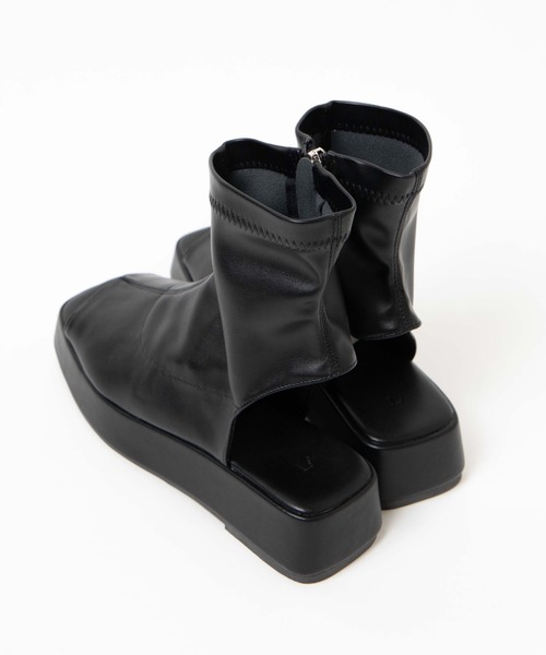 WEGO（ウィゴー）の「WEGO/スクエアサンダルブーツ（ブーツ・レディース・ブラック・MEDIUM/LARGE）」の3枚目の写真