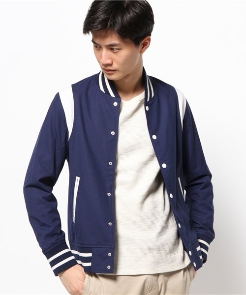 WEGO(ウィゴー)の「WEGO/切替平織スタジャン(スタジャン・メンズ・ブラック/ネイビー・MEDIUM/LARGE)」の16枚目の写真