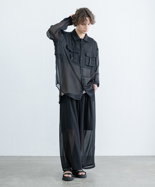 EDDEN ELLEN（エデンエレン）の「レイヤーシアーシャツ（シャツ/ブラウス・メンズ・ブラック・SMALL/MEDIUM/LARGE/X-SMALL）」の22枚目の写真