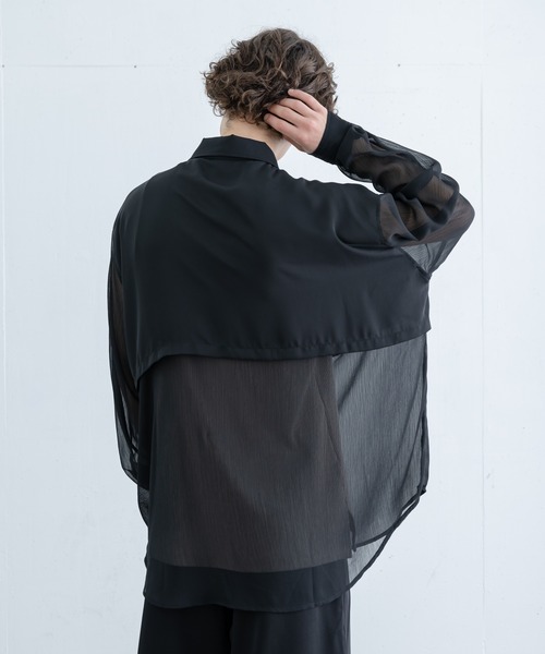 EDDEN ELLEN（エデンエレン）の「レイヤーシアーシャツ（シャツ/ブラウス・メンズ・ブラック・SMALL/MEDIUM/LARGE/X-SMALL）」の10枚目の写真