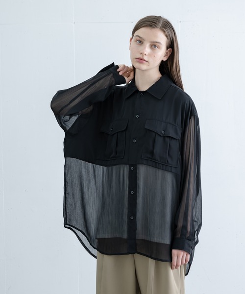 EDDEN ELLEN（エデンエレン）の「レイヤーシアーシャツ（シャツ/ブラウス・メンズ・ブラック・SMALL/MEDIUM/LARGE/X-SMALL）」の11枚目の写真