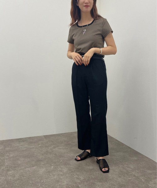 apres jour mignon（アプレジュールミニョン）の「幾何学ジャガードトップス 【ZOZOTOWN限定アイテム】（Tシャツ/カットソー・レディース・ブラック/ベージュ・フリー/X-LARGE）」の15枚目の写真