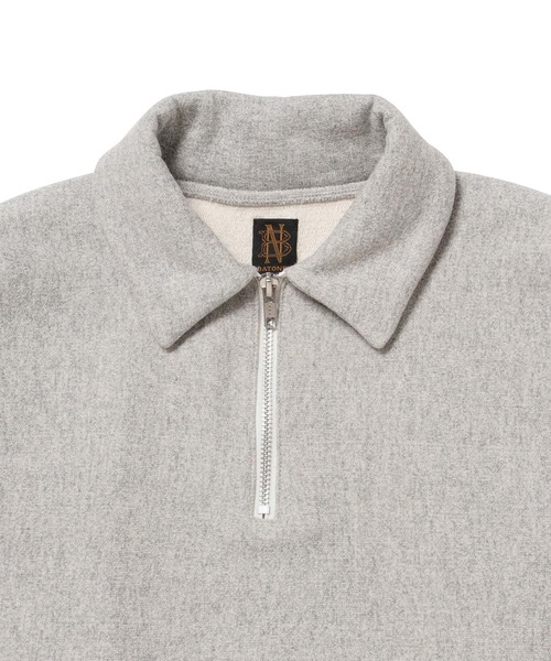 BATONER（バトナー）の「【BATONER EX】HALF ZIP POLO/UNISEX（スウェット・メンズ・グレー・M/L）」の4枚目の写真