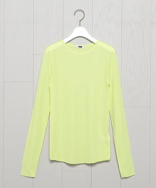 H　BEAUTY&YOUTH UNITED ARROWS（エイチビューティーアンドユースユナイテッドアローズ）の「＜H＞COTTON RIB CREW NECK PULLOVER/カットソー（Tシャツ/カットソー・レディース・ホワイト/ブラック/ダークグリーン/オレンジ/モカ/ライム/ライラック・FREE）」の6枚目の写真