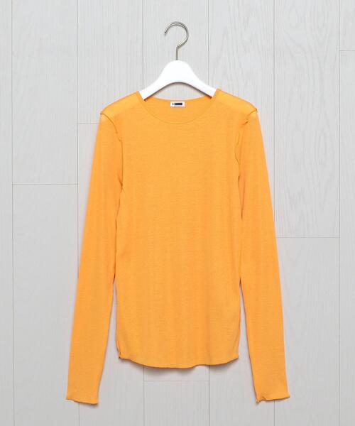 H　BEAUTY&YOUTH UNITED ARROWS（エイチビューティーアンドユースユナイテッドアローズ）の「＜H＞COTTON RIB CREW NECK PULLOVER/カットソー（Tシャツ/カットソー・レディース・ホワイト/ブラック/ダークグリーン/オレンジ/モカ/ライム/ライラック・FREE）」の7枚目の写真