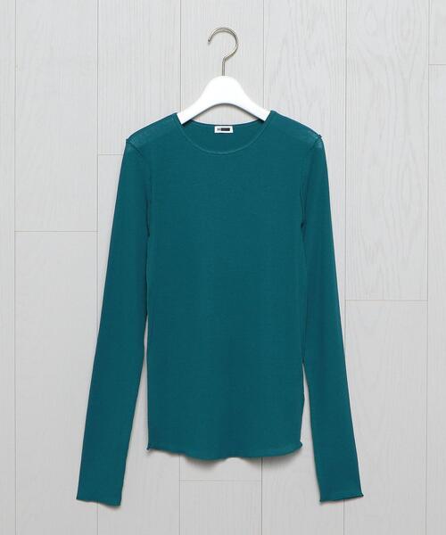 H　BEAUTY&YOUTH UNITED ARROWS（エイチビューティーアンドユースユナイテッドアローズ）の「＜H＞COTTON RIB CREW NECK PULLOVER/カットソー（Tシャツ/カットソー・レディース・ホワイト/ブラック/ダークグリーン/オレンジ/モカ/ライム/ライラック・FREE）」の14枚目の写真