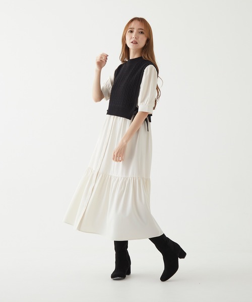 BE RADIANCE（ビーラディエンス）の「ニットベスト付きロングワンピ（ワンピース・レディース・ブラウン/ベージュ/ブラック・FREE）」の11枚目の写真