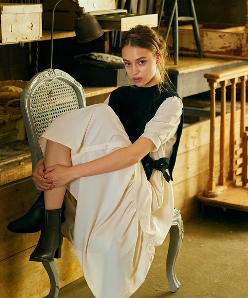 BE RADIANCE（ビーラディエンス）の「ニットベスト付きロングワンピ（ワンピース・レディース・ブラウン/ベージュ/ブラック・FREE）」の6枚目の写真