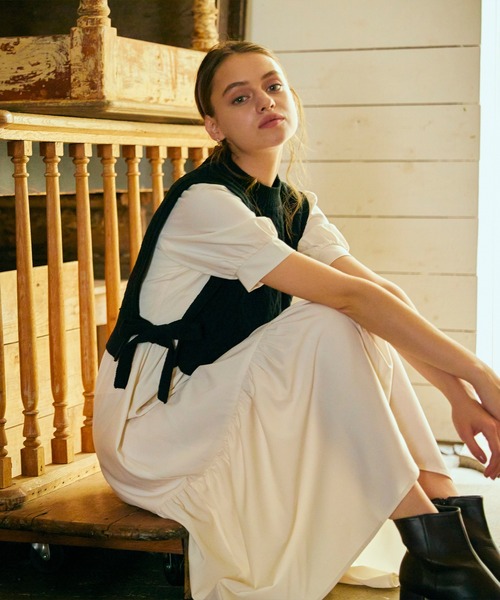 BE RADIANCE（ビーラディエンス）の「ニットベスト付きロングワンピ（ワンピース・レディース・ブラウン/ベージュ/ブラック・FREE）」の8枚目の写真