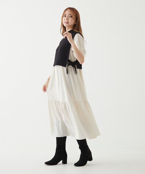 BE RADIANCE（ビーラディエンス）の「ニットベスト付きロングワンピ（ワンピース・レディース・ブラウン/ベージュ/ブラック・FREE）」の15枚目の写真