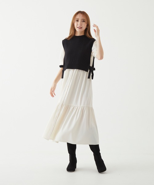 BE RADIANCE（ビーラディエンス）の「ニットベスト付きロングワンピ（ワンピース・レディース・ブラウン/ベージュ/ブラック・FREE）」の17枚目の写真