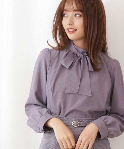 PROPORTION BODY DRESSING(プロポーションボディドレッシング)の「ボウタイリボンオータムブラウス / 1211210915(シャツ/ブラウス・レディース・ホワイト系その他/ブルー系その他/グレー・MEDIUM/SMALL)」の3枚目の写真