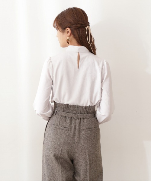 PROPORTION BODY DRESSING(プロポーションボディドレッシング)の「ボウタイリボンオータムブラウス / 1211210915(シャツ/ブラウス・レディース・ホワイト系その他/ブルー系その他/グレー・MEDIUM/SMALL)」の5枚目の写真