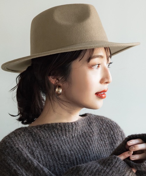 coca（coca）（コカ）の「ウールハット（ハット・レディース・ベージュ/チャコールグレー・ONE SIZE）」の2枚目の写真