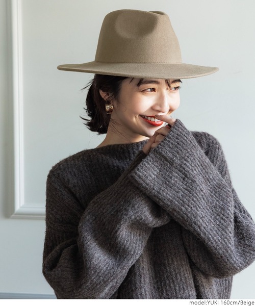 coca（coca）（コカ）の「ウールハット（ハット・レディース・ベージュ/チャコールグレー・ONE SIZE）」の14枚目の写真