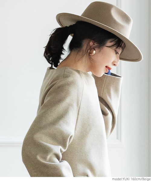 coca（coca）（コカ）の「ウールハット（ハット・レディース・ベージュ/チャコールグレー・ONE SIZE）」の12枚目の写真